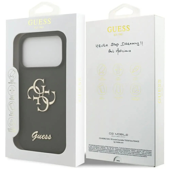 Guess Silicone Big 4G Script Case for iPhone 17 Pro - Green - Cell phone cases and covers<<<HurtelXML
