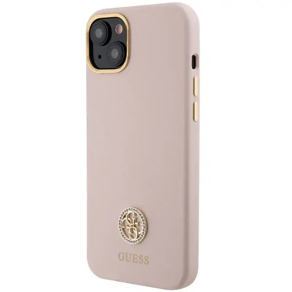 Guess Silicone Logo Strass 4G Case for iPhone 15 Plus / 14 Plus - Light Pink - Cell phone cases and covers<<<HurtelXML