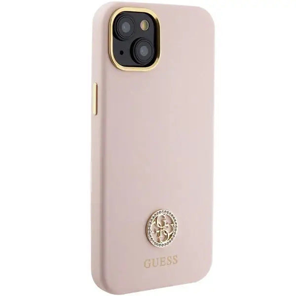 Guess Silicone Logo Strass 4G Case for iPhone 15 Plus / 14 Plus - Light Pink - Cell phone cases and covers<<<HurtelXML