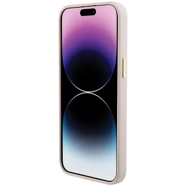 Guess Silicone Logo Strass 4G case for iPhone 15 Pro - light pink - Cell phone cases and covers<<<HurtelXML