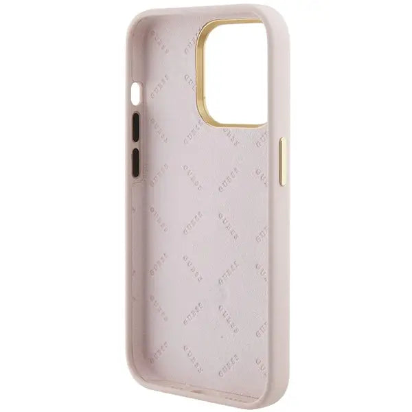 Guess Silicone Logo Strass 4G case for iPhone 15 Pro - light pink - Cell phone cases and covers<<<HurtelXML