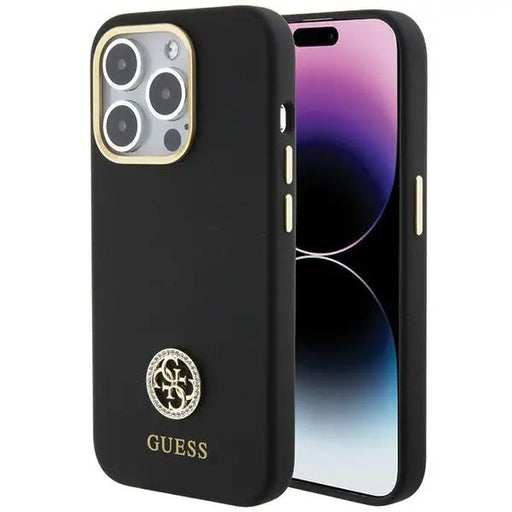 Guess Silicone Logo Strass 4G case for iPhone 15 Pro Max - black - Cell phone cases and covers<<<HurtelXML