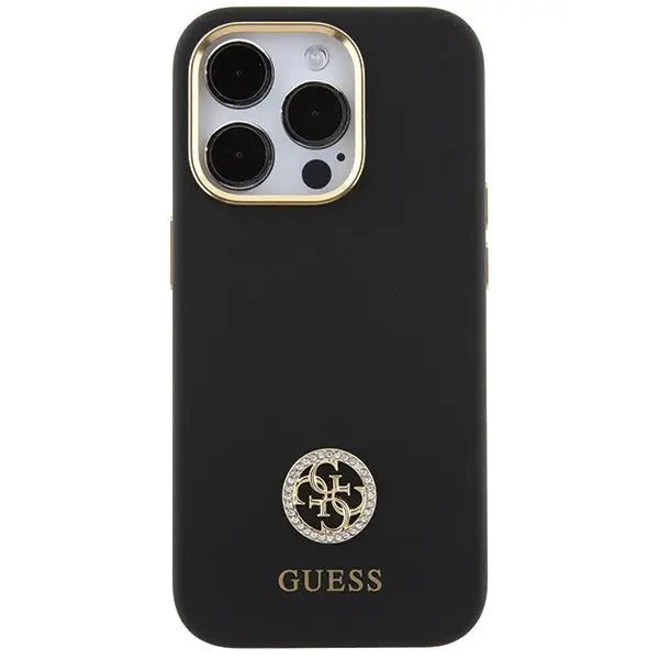 Guess Silicone Logo Strass 4G case for iPhone 15 Pro Max - black - Cell phone cases and covers<<<HurtelXML