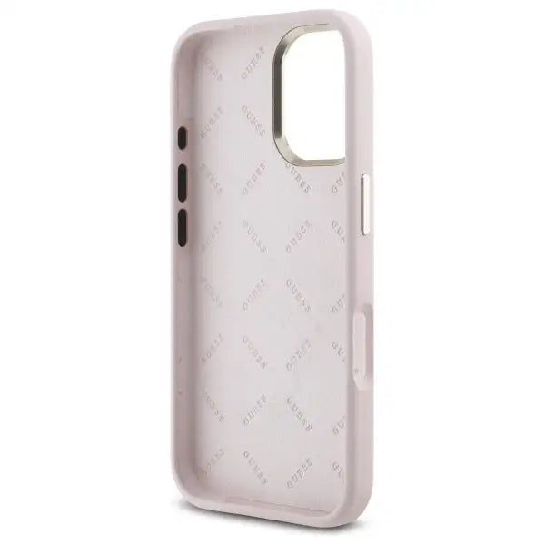 Guess Silicone Logo Strass 4G case for iPhone 16 - light pink - Cell phone cases and covers<<<HurtelXML