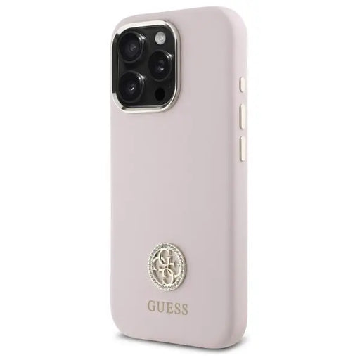 Guess Silicone Logo Strass 4G case for iPhone 16 Pro - light pink - Cell phone cases and covers<<<HurtelXML
