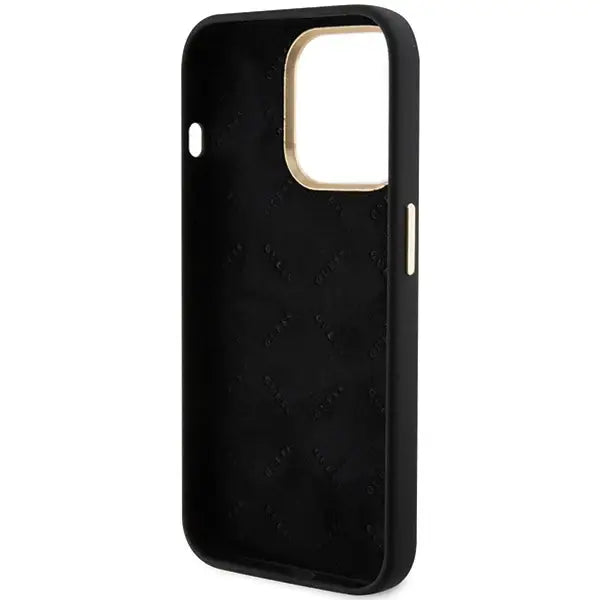 Guess Silicone Script Metal Logo & Frame case for iPhone 15 Pro - black - Cell phone cases and covers<<<HurtelXML