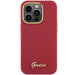 Guess Silicone Script Metal Logo & Frame case for iPhone 15 Pro - red - Cell phone cases and covers<<<HurtelXML