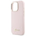 Guess Silicone Script Metal Logo & Frame iPhone 16 Pro Case - Pink - Cell phone cases and covers<<<HurtelXML