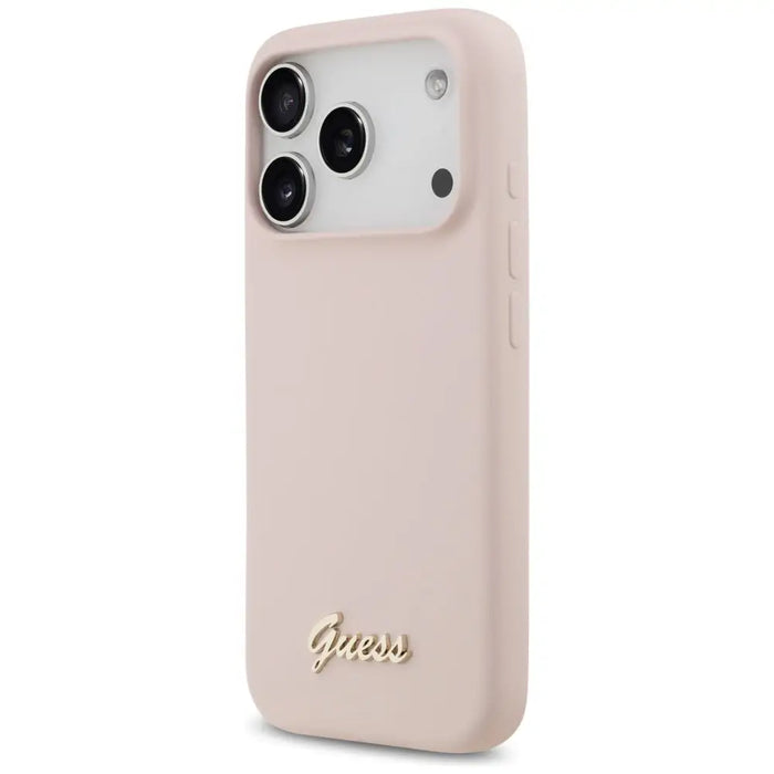 Guess Silicone Script Metal Logo MagSafe Case for iPhone 17 Pro - Pink - Cell phone cases and covers<<<HurtelXML