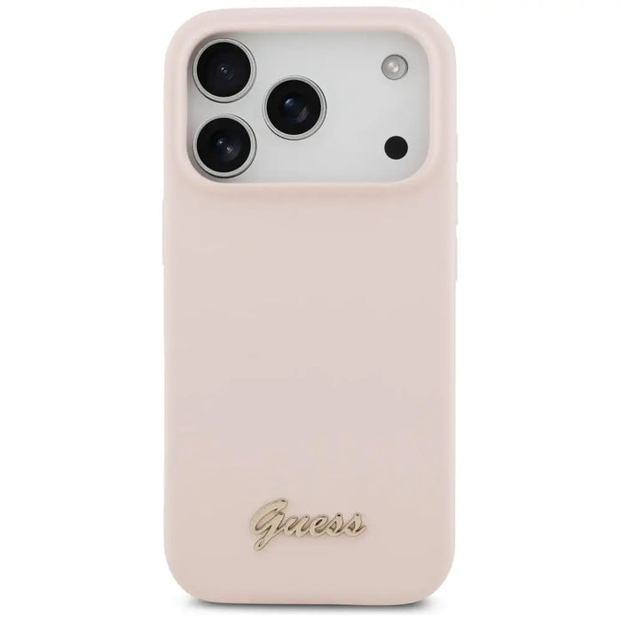 Guess Silicone Script Metal Logo MagSafe Case for iPhone 17 Pro - Pink - Cell phone cases and covers<<<HurtelXML