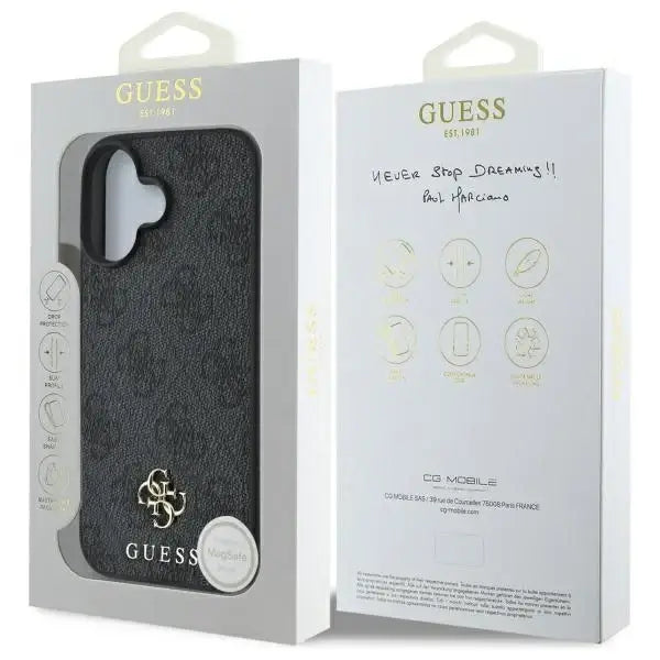 Guess Small Classic MagSafe case for iPhone 16 - black - Cell phone cases and covers<<<HurtelXML