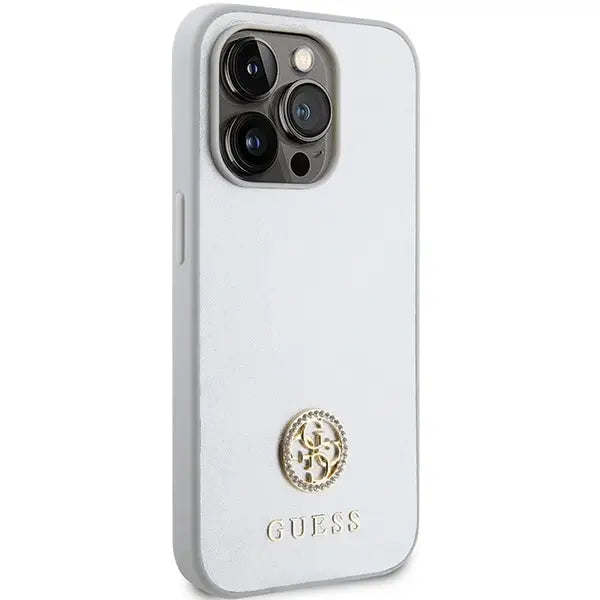 Guess Strass Metal Logo case for iPhone 15 Pro - silver - Cell phone cases and covers<<<HurtelXML