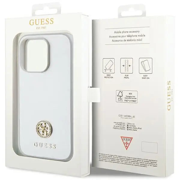 Guess Strass Metal Logo case for iPhone 15 Pro - silver - Cell phone cases and covers<<<HurtelXML