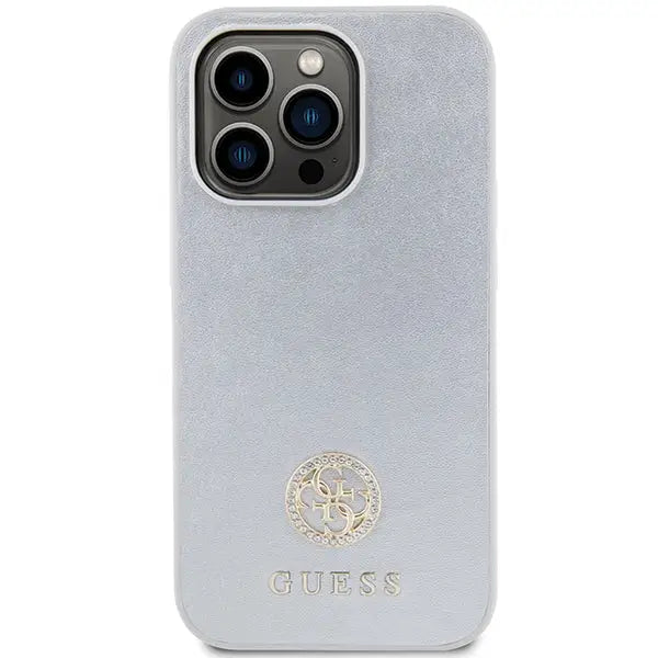 Guess Strass Metal Logo case for iPhone 15 Pro - silver - Cell phone cases and covers<<<HurtelXML