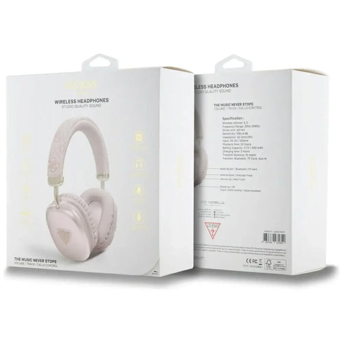 Guess Triangle Logo Over-Ear Headphones - Pink - Headphones and speakers<<<HurtelXML