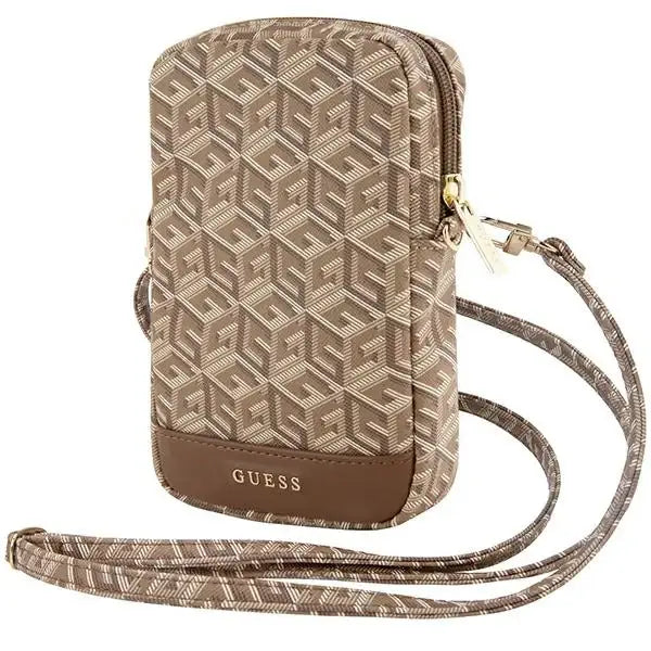 Guess Zip GCube Bottom Stripe phone bag - brown - Others<<<HurtelXML