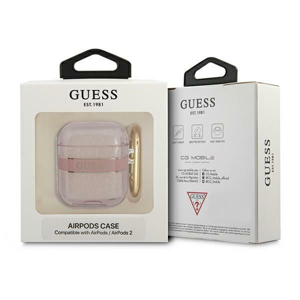 Guess GUA2HHTSP AirPods cover pink/pink Strap Collection