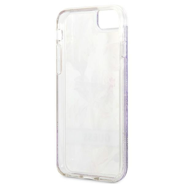 Guess Flower Liquid Glitter case for iPhone SE 2022 / SE 2020 / 7 / 8 - purple