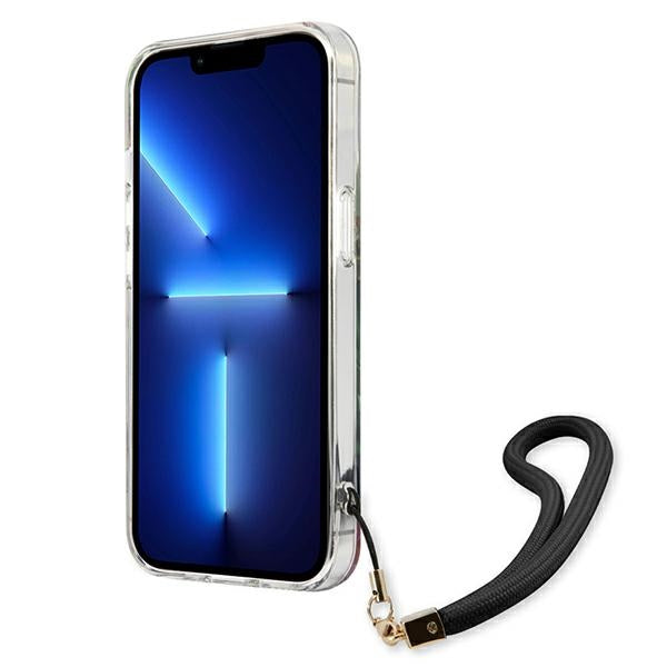 Guess GUHCP13LHFLSB iPhone 13 Pro / 13 6.1" blue/blue hardcase Flower Strap