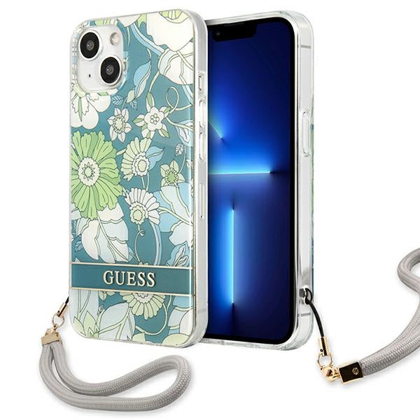 Guess GUHCP13SHFLSN iPhone 13 mini 5.4&quot; green/green hardcase Flower Strap