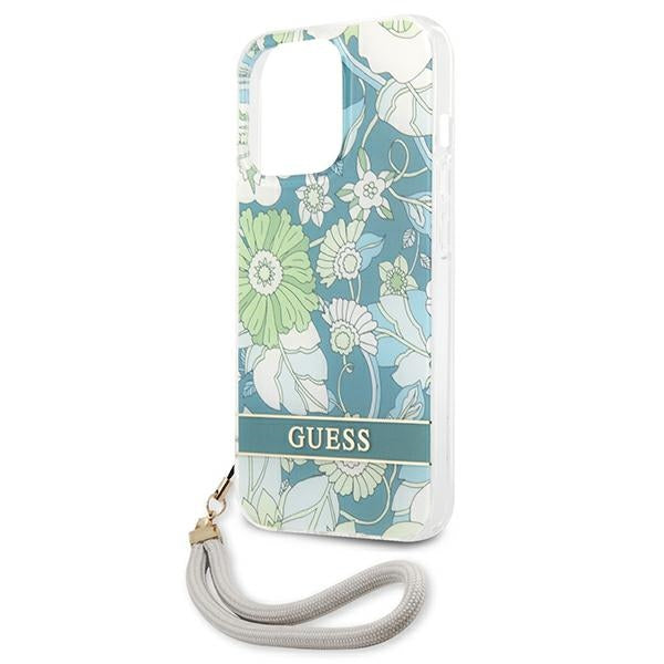 Guess GUHCP13XHFLSN iPhone 13 Pro Max 6.7" green/green hardcase Flower Strap