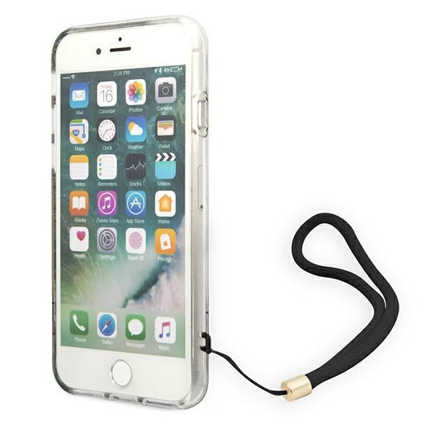 Guess GUOHCI8H4STW iPhone SE 2022 / SE 2020 / 7/ 8 brown/brown hardcase 4G Print Strap
