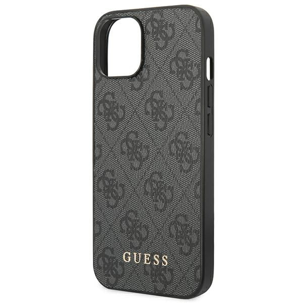 Guess 4G Metal Gold Logo Case for iPhone 14 - Gray