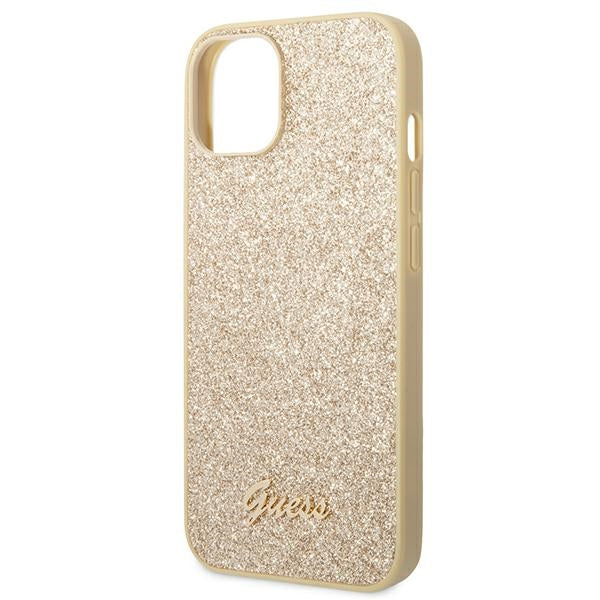 Guess GUHCP14SHGGSHD iPhone 14 6.1&quot; gold/gold hard case Glitter Script