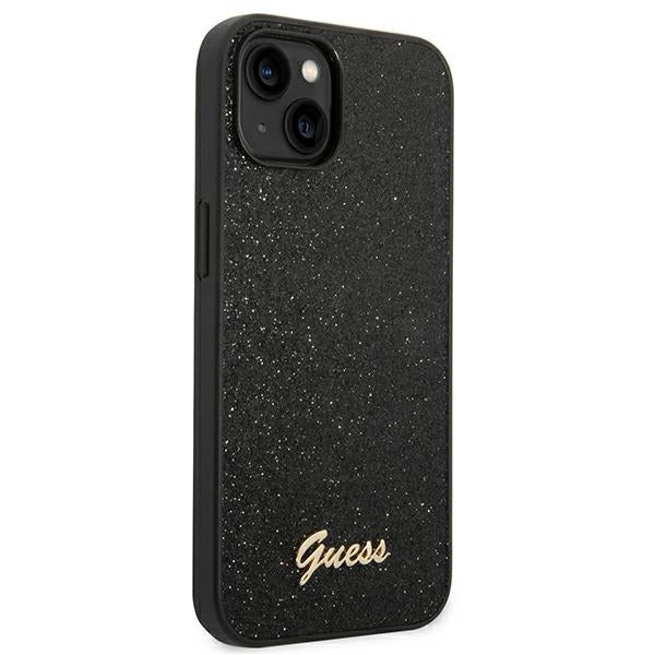Guess Glitter Script Case for iPhone 14 Plus - Black