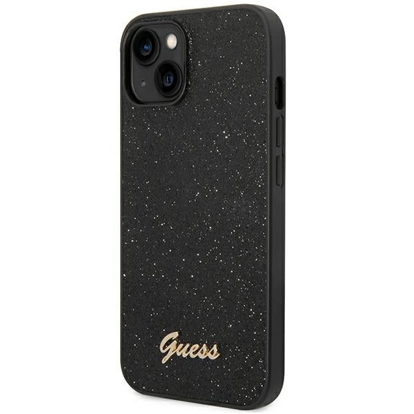 Guess Glitter Script Case for iPhone 14 Plus - Black