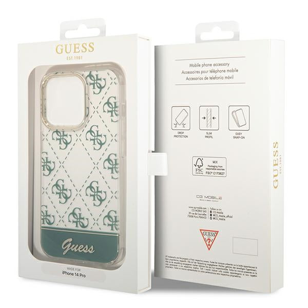 Guess 4G Pattern Script case for iPhone 14 Pro Max - khaki