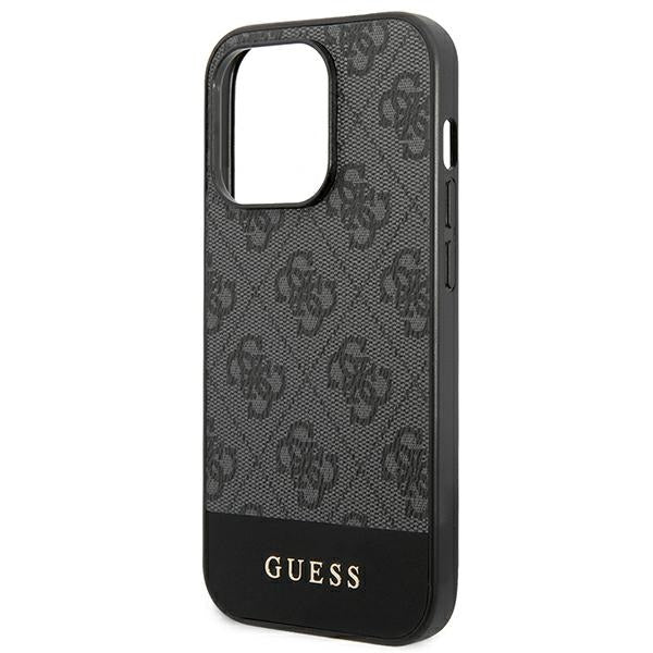 Guess GUHCP14XG4GLGR iPhone 14 Pro Max 6.7&quot; grey/grey hard case 4G Stripe Collection