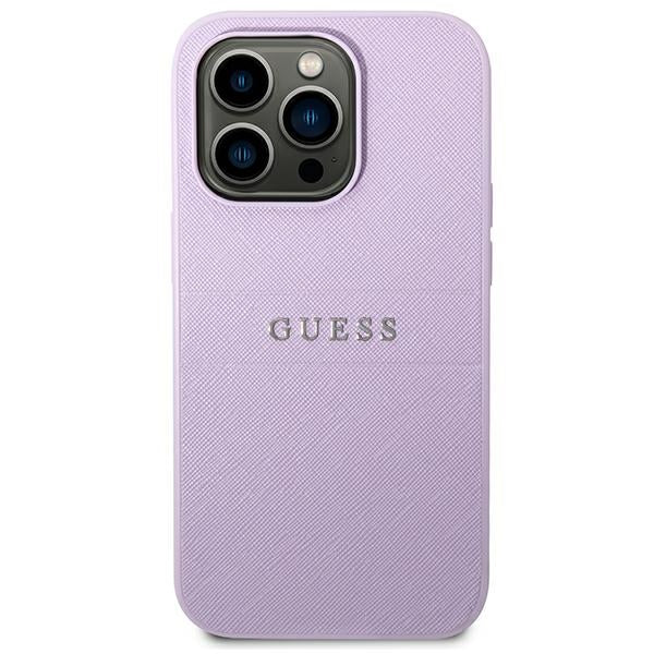 Guess Saffiano Strap Case for iPhone 14 Pro - Purple