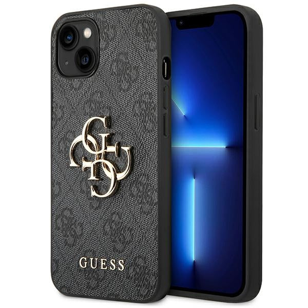 Guess 4G Big Metal Logo iPhone 14 Case - Gray