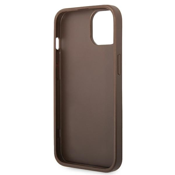 Guess 4G Big Metal Logo Case for iPhone 14 - Brown