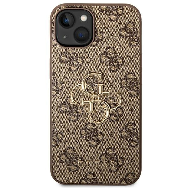 Guess 4G Big Metal Logo Case for iPhone 14 - Brown