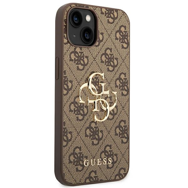 Guess 4G Big Metal Logo Case for iPhone 14 - Brown