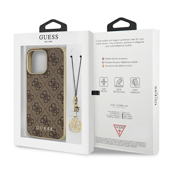 Guess GUHCP13LGF4GBR iPhone 13 Pro / 13 6.1 "brown / brown hardcase 4G Charms Collection