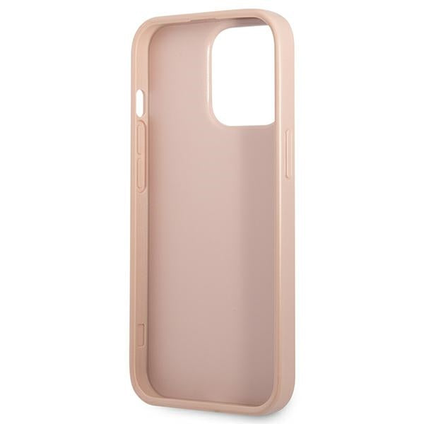 Guess GUHCP13LPSATPP iPhone 13 Pro / 13 6.1 "pink / pink hardcase SaffianoTriangle Logo Cardslot