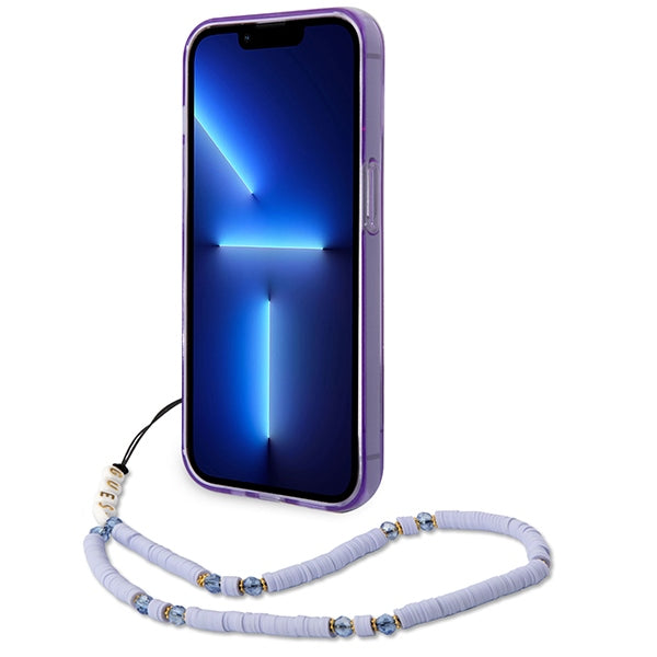 Guess GUHCP14LHGCOHU iPhone 14 Pro 6.1" purple/purple hardcase Translucent Pearl Strap