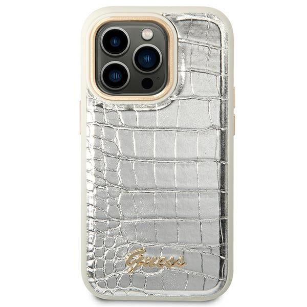 Guess Croco Collection case for iPhone 14 Pro 6.1&quot; - silver