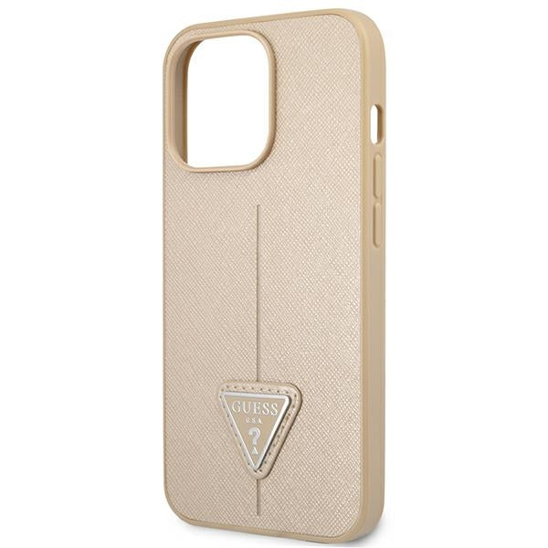 Guess GUHCP14LPSATLE iPhone 14 Pro 6,1 &quot;beige / beige hardcase SaffianoTriangle Logo
