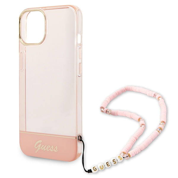 Guess GUHCP14MHGCOHP iPhone 14 Plus 6.7&quot; pink/pink hardcase Translucent Pearl Strap