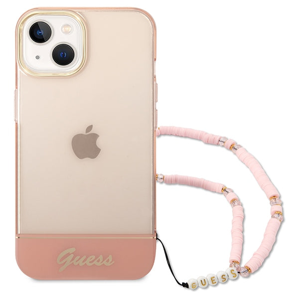 Guess GUHCP14MHGCOHP iPhone 14 Plus 6.7&quot; pink/pink hardcase Translucent Pearl Strap