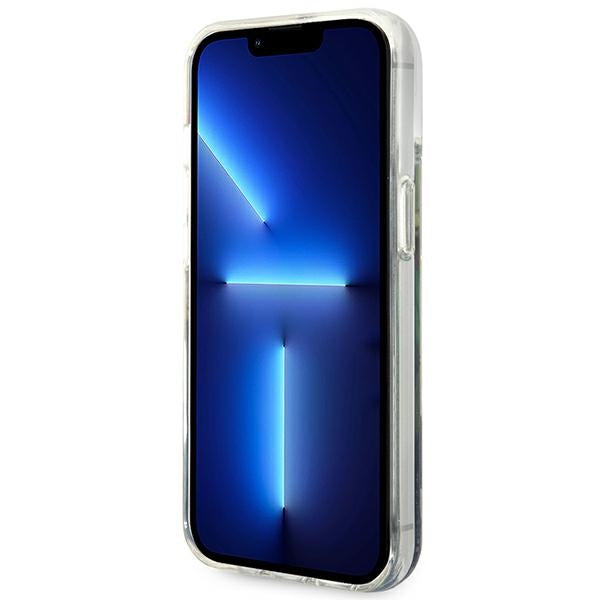 Guess GUHCP14MLFLSB iPhone 14 Plus 6.7 &quot;blue / blue hardcase Flower Liquid Glitter