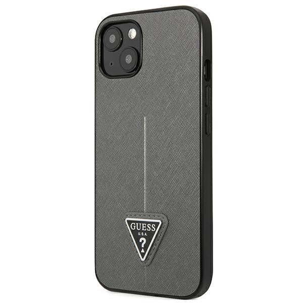 Guess GUHCP14MPSATLG iPhone 14 Plus 6.7 "silver / silver hardcase SaffianoTriangle Logo