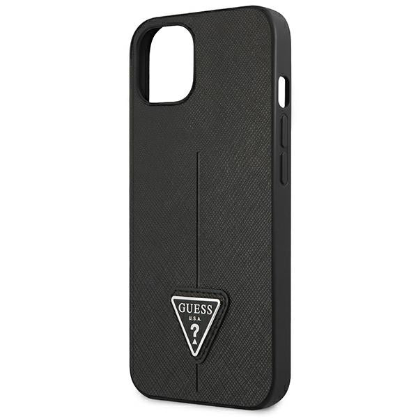 Guess GUHCP14MPSATLK iPhone 14 Plus 6,7 "black / black hardcase SaffianoTriangle Logo