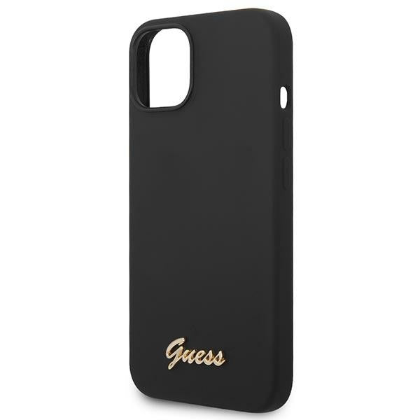 Guess GUHCP14MSLSMK iPhone 14 Plus 6.7 "black / black hard case Silicone Vintage Gold Logo