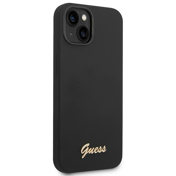 Guess GUHCP14MSLSMK iPhone 14 Plus 6.7 "black / black hard case Silicone Vintage Gold Logo