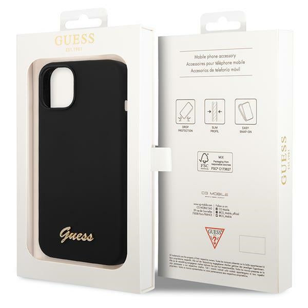 Guess GUHCP14MSLSMK iPhone 14 Plus 6.7 "black / black hard case Silicone Vintage Gold Logo